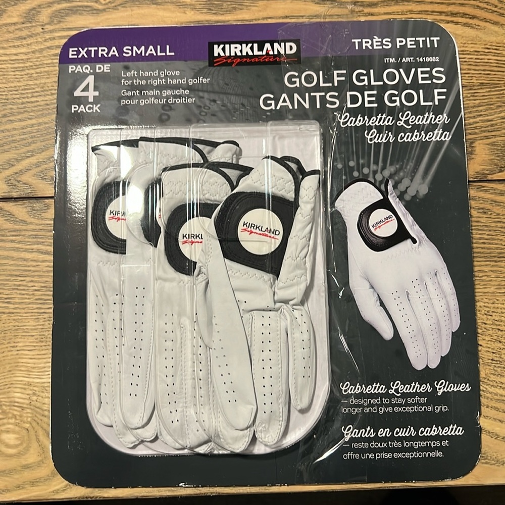 Kirkland Golf Gloves Pack of 4 - Left Hand Size Extra Small
